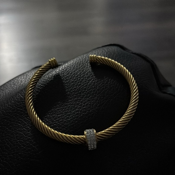 Elegant gold tone cable twisted cuff bangle  Bracelet - Picture 6 of 8